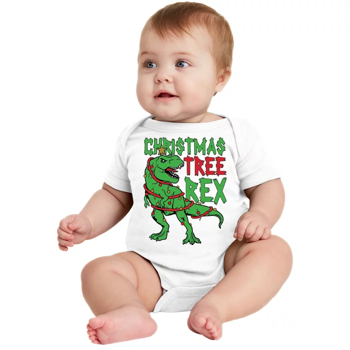 Christmas Tree Rex Baby Bodysuit