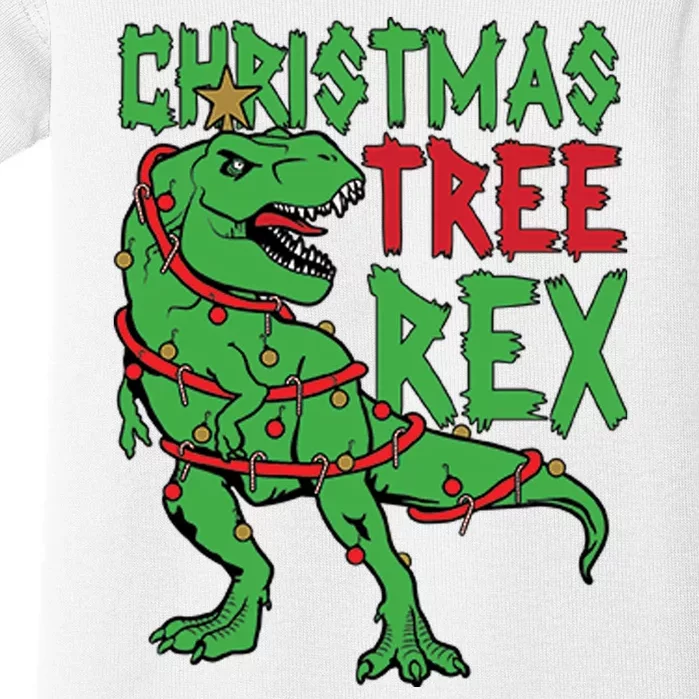 Christmas Tree Rex Baby Bodysuit