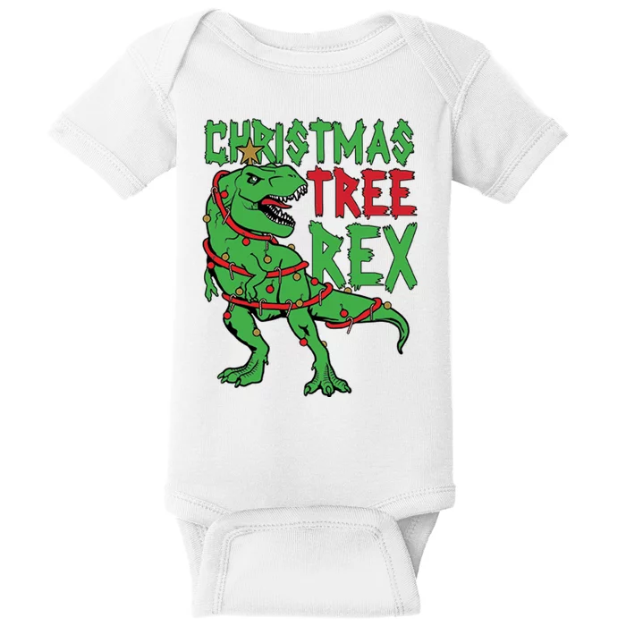 Christmas Tree Rex Baby Bodysuit