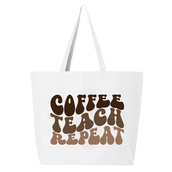 Coffee Teach Repeat Retro Teacher Gift 25L Jumbo Tote