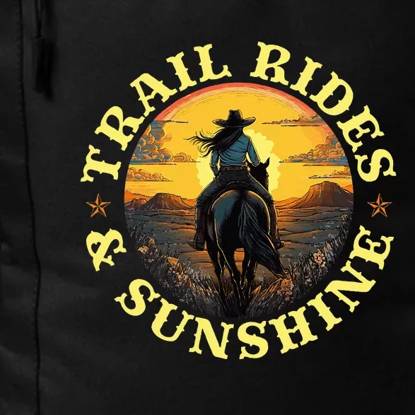 Country Trail Rides And Sunshine Horse Riding Cowgirl Daily Commute Backpack