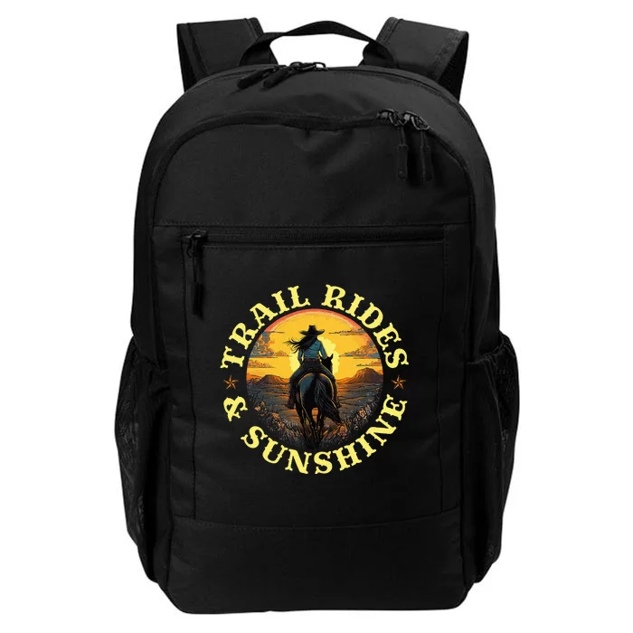 Country Trail Rides And Sunshine Horse Riding Cowgirl Daily Commute Backpack