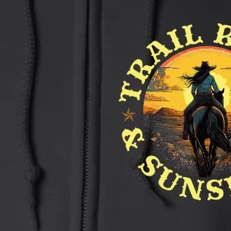 Country Trail Rides And Sunshine Horse Riding Cowgirl Full Zip Hoodie