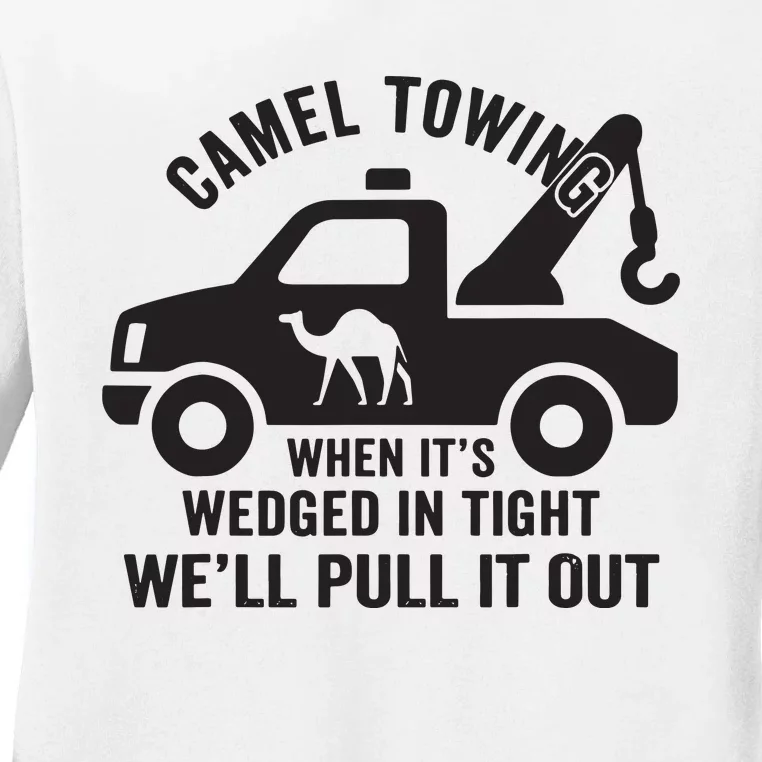 Camel Towing Retro Adult Humor Saying Funny Halloween Gift Ladies Long Sleeve Shirt