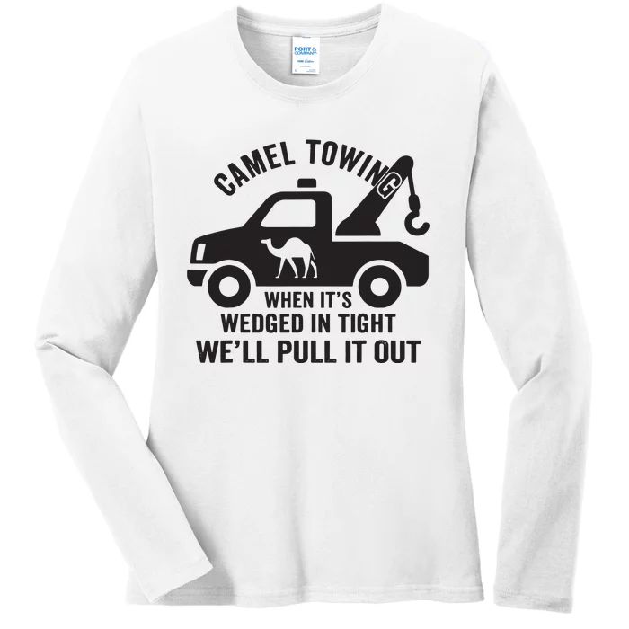 Camel Towing Retro Adult Humor Saying Funny Halloween Gift Ladies Long Sleeve Shirt