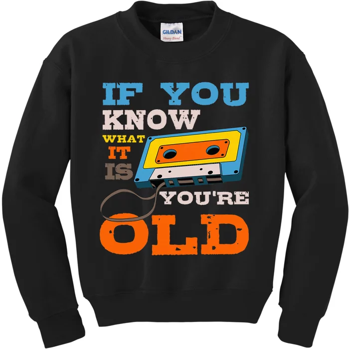 Cassette Tape Radio 70S 80S 90S Music Lover Kids Sweatshirt