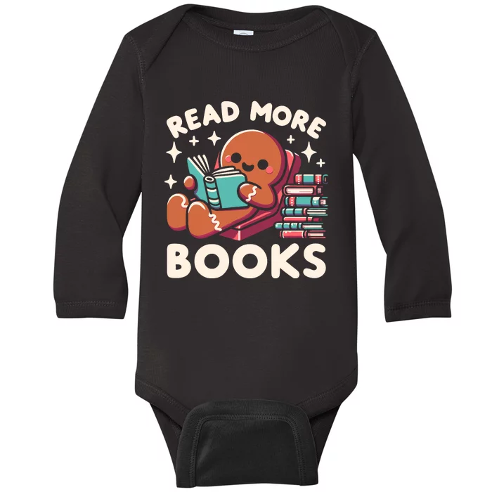 Christmas Teacher Read More Books Funny Wo Baby Long Sleeve Bodysuit