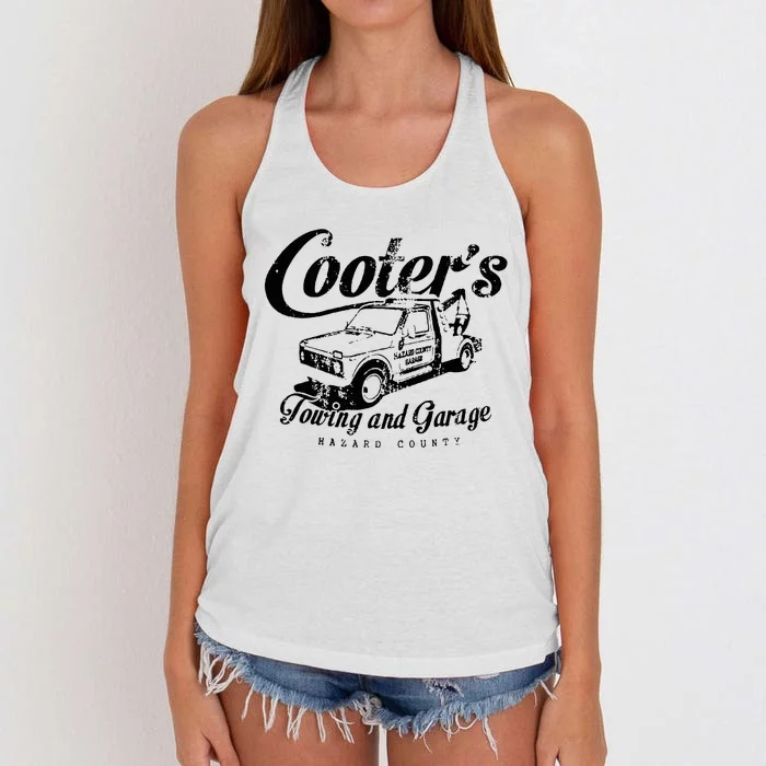 CooterS Towing & Repair Garage Women's Knotted Racerback Tank