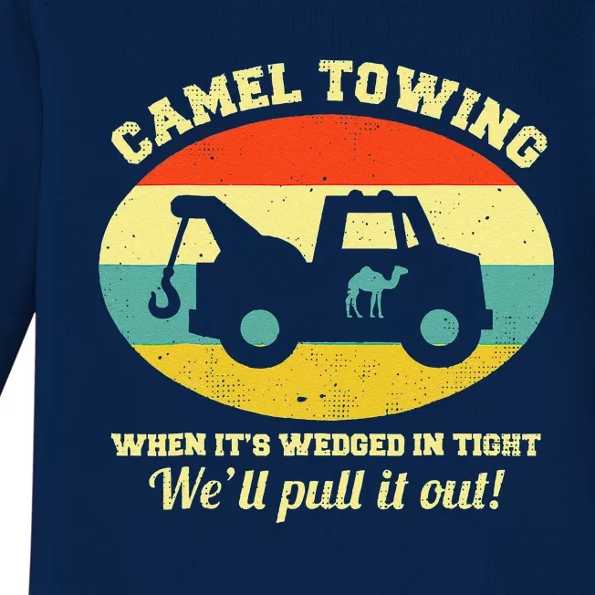 Camel Towing Retro Humor Saying Funny Halloween Baby Long Sleeve Bodysuit