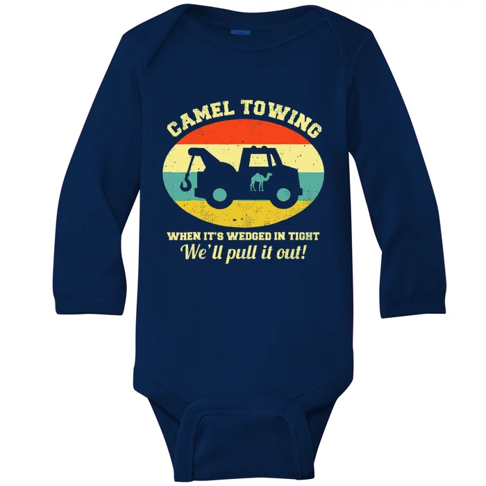 Camel Towing Retro Humor Saying Funny Halloween Baby Long Sleeve Bodysuit