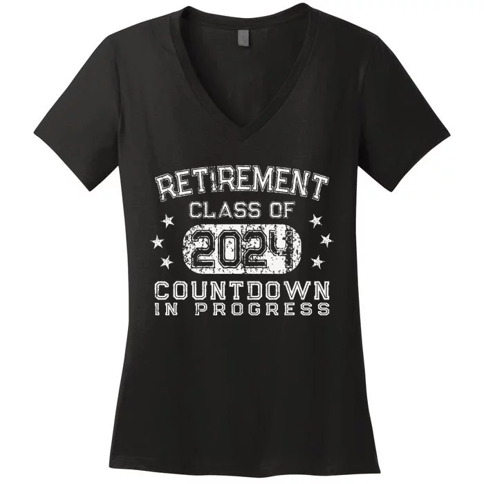 Countdown to Retirement 2024 Women's V-Neck T-Shirt