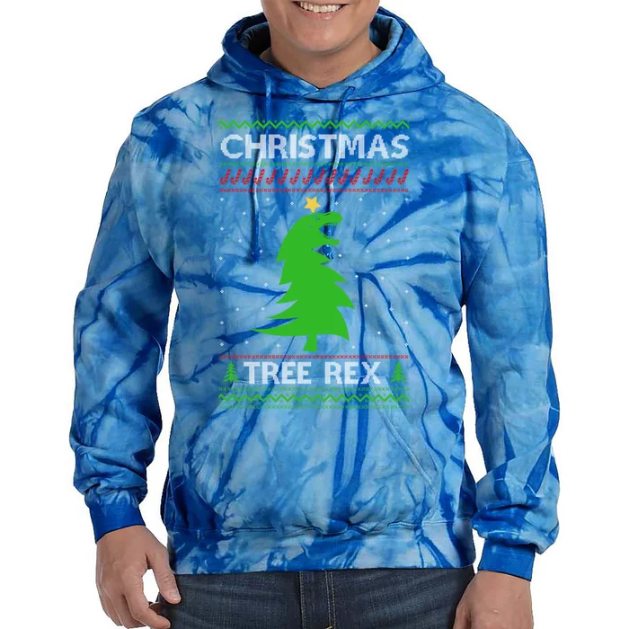 Christmas Tree Rex Gift Tie Dye Hoodie