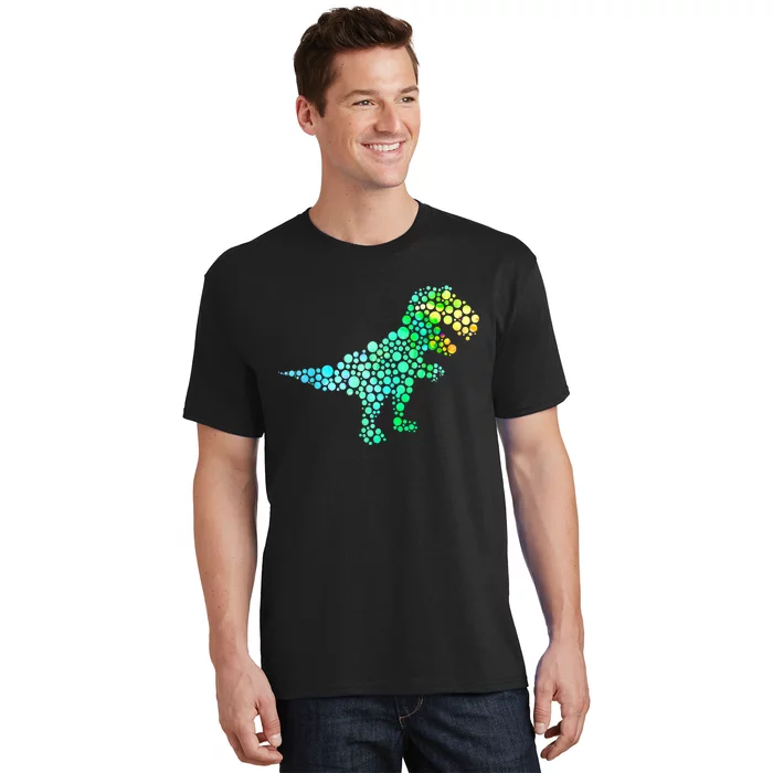 Cute T Rex Dinosaur Lover Polka Dot Pattern International Dot Day Gift T-Shirt