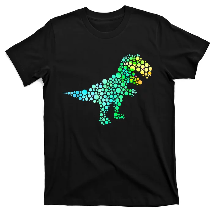 Cute T Rex Dinosaur Lover Polka Dot Pattern International Dot Day Gift T-Shirt