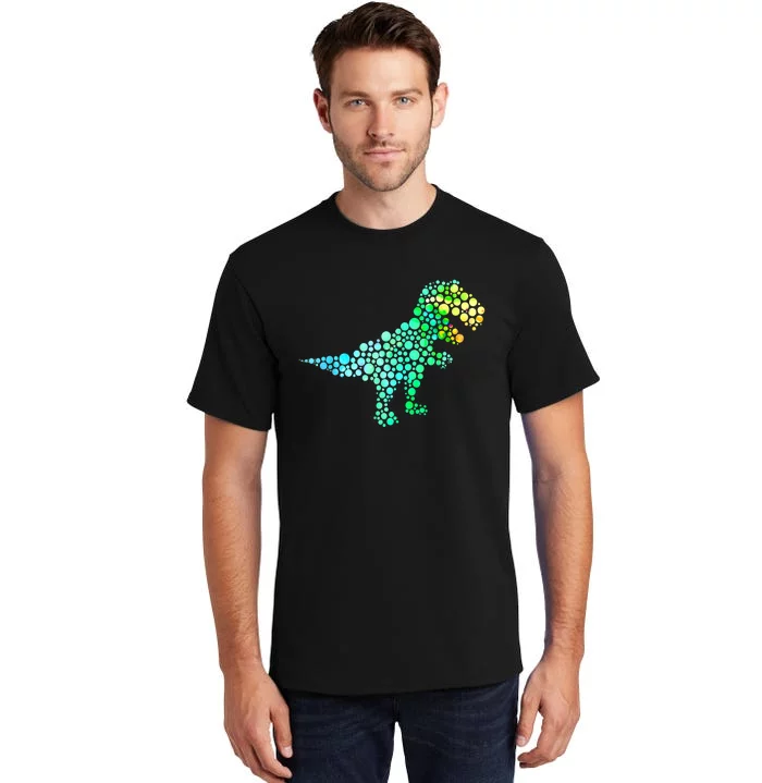 Cute T Rex Dinosaur Lover Polka Dot Pattern International Dot Day Gift Tall T-Shirt