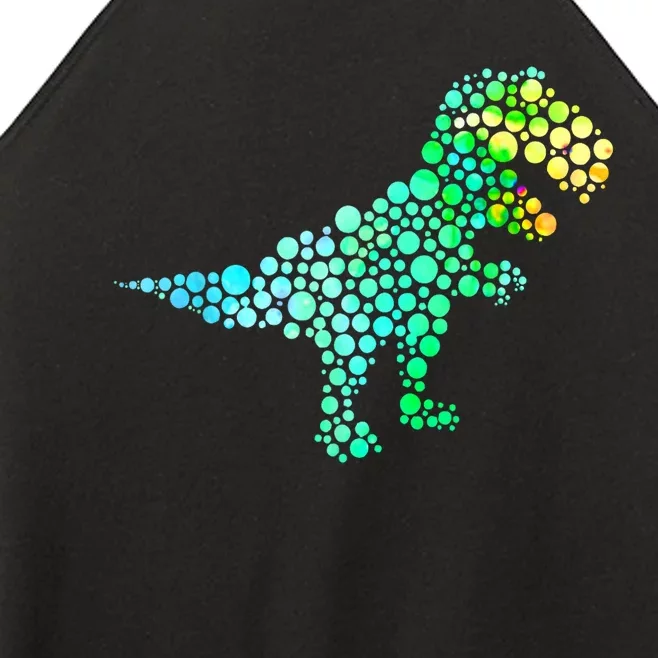 Cute T Rex Dinosaur Lover Polka Dot Pattern International Dot Day Gift Women’s Perfect Tri Rocker Tank