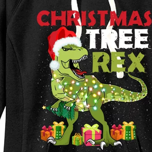 Christmas Tree Rex Trex Dinosaur Gift Women's Fleece Hoodie