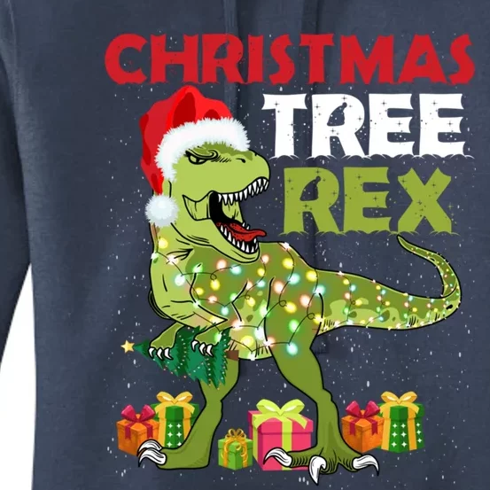 Christmas Tree Rex Trex Dinosaur Gift Women's Pullover Hoodie