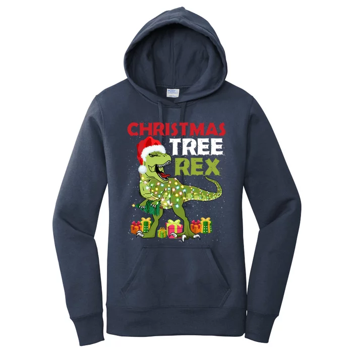 Christmas Tree Rex Trex Dinosaur Gift Women's Pullover Hoodie