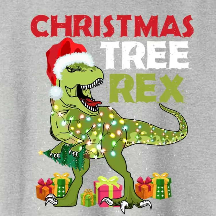 Christmas Tree Rex Trex Dinosaur Gift Women's Crop Top Tee