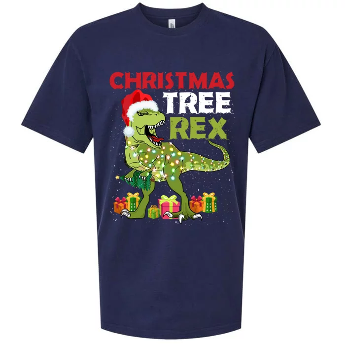 Christmas Tree Rex Trex Dinosaur Gift Sueded Cloud Jersey T-Shirt