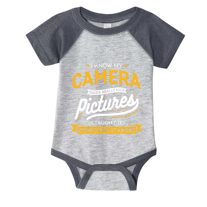 Camera Takes Really Nice Pictures Funny Photographer Infant Baby Jersey Bodysuit