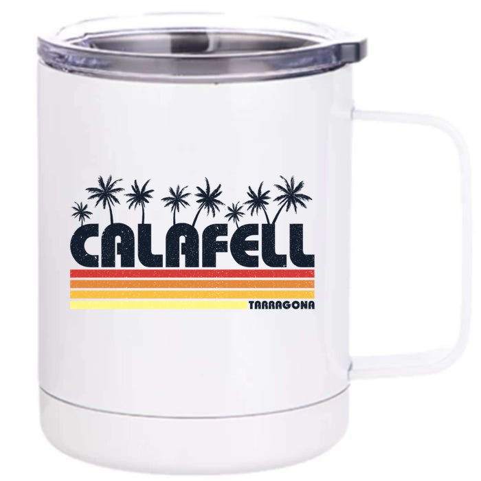 Calafell Tarragona Retro Beach Tourism Gift Front & Back 12oz Stainless Steel Tumbler Cup