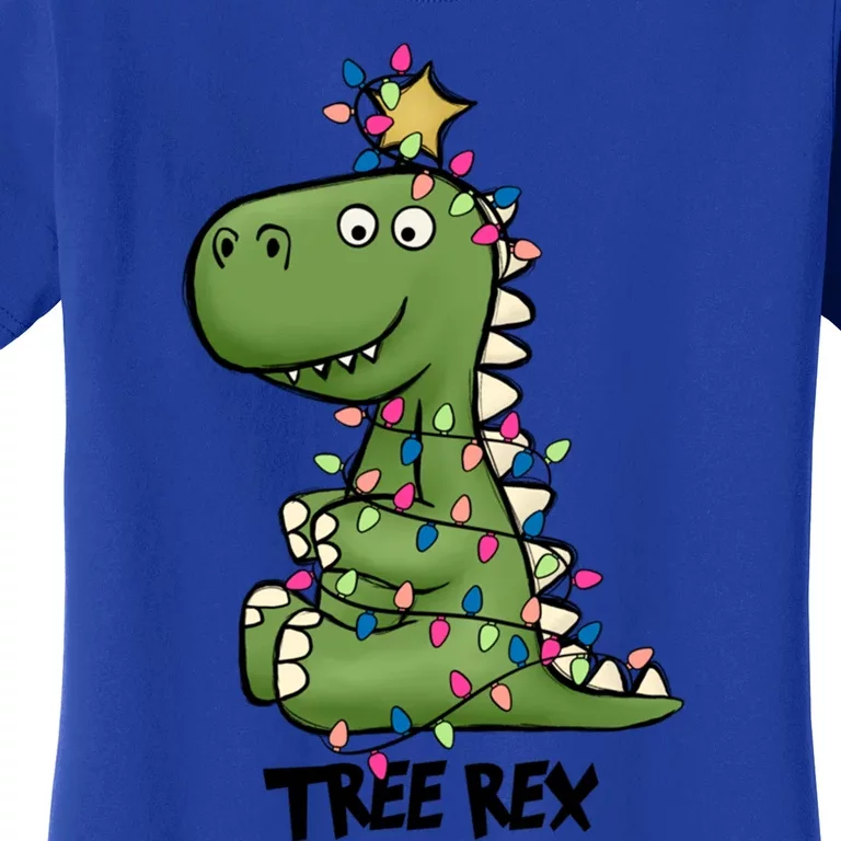 Christmas Tree Rex Ugly Christmas Trex Cozy Festive Lights Gift Women's T-Shirt