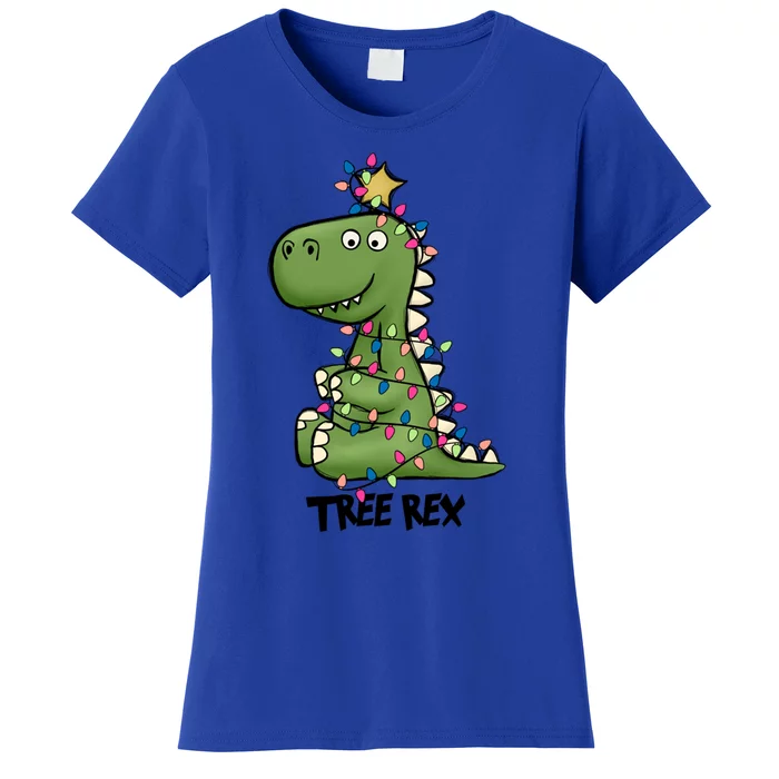 Christmas Tree Rex Ugly Christmas Trex Cozy Festive Lights Gift Women's T-Shirt