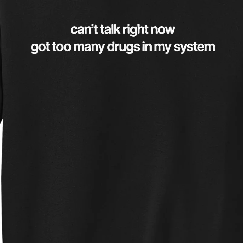 Cant Talk Right Now Got Too Many Drugs In My System Sweatshirt