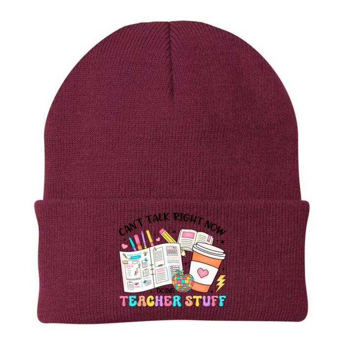 Cant Talk Right Now Doing Teacher Stuff Knit Cap Winter Beanie