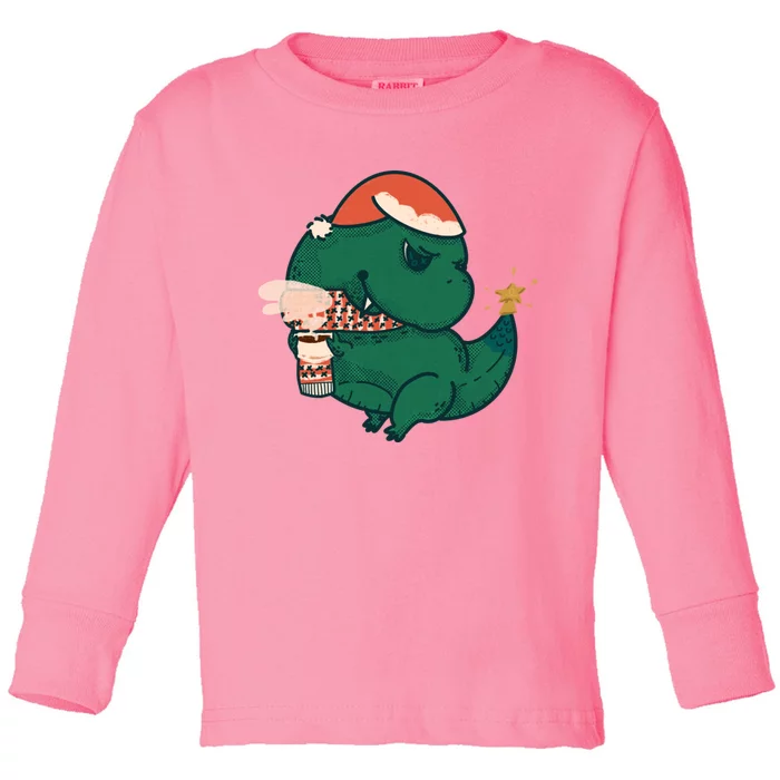 Christmas Tree Rex Toddler Long Sleeve Shirt