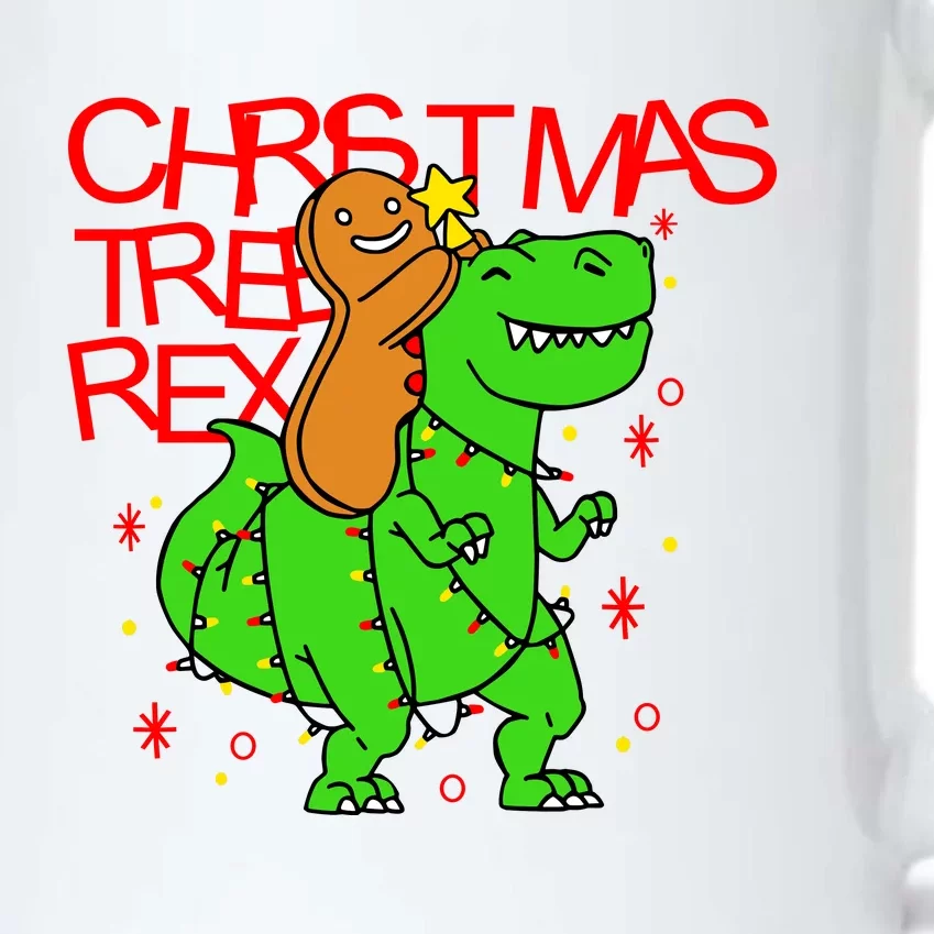 Christmas Tree Rex TRex Gingerbread Man Funny Black Color Changing Mug