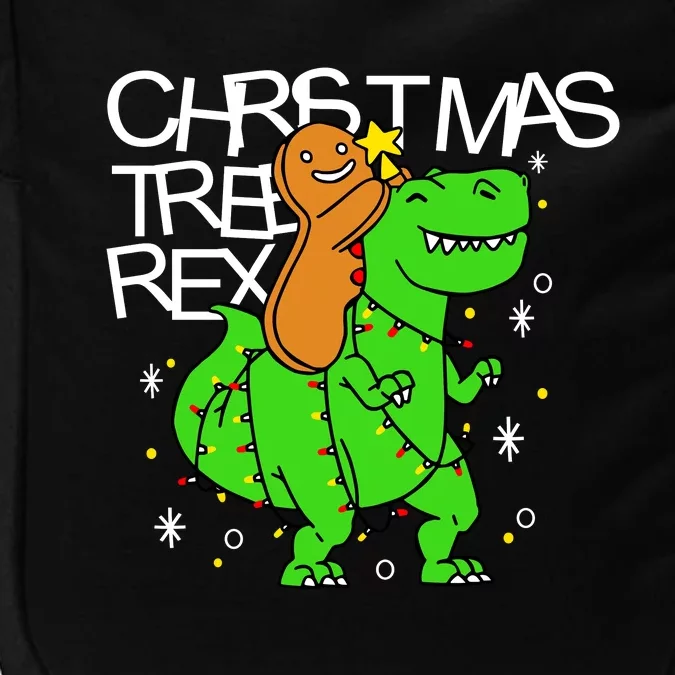 Christmas Tree Rex TRex Gingerbread Man Funny Impact Tech Backpack