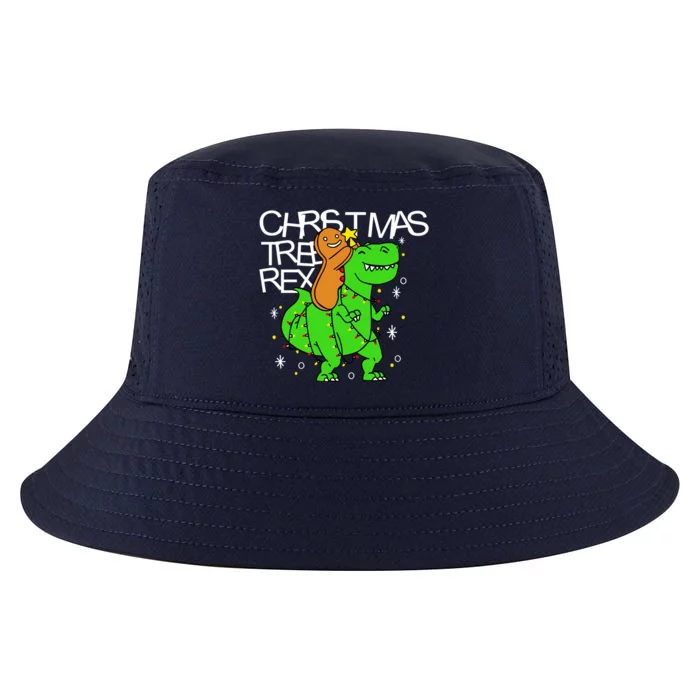 Christmas Tree Rex TRex Gingerbread Man Funny Cool Comfort Performance Bucket Hat