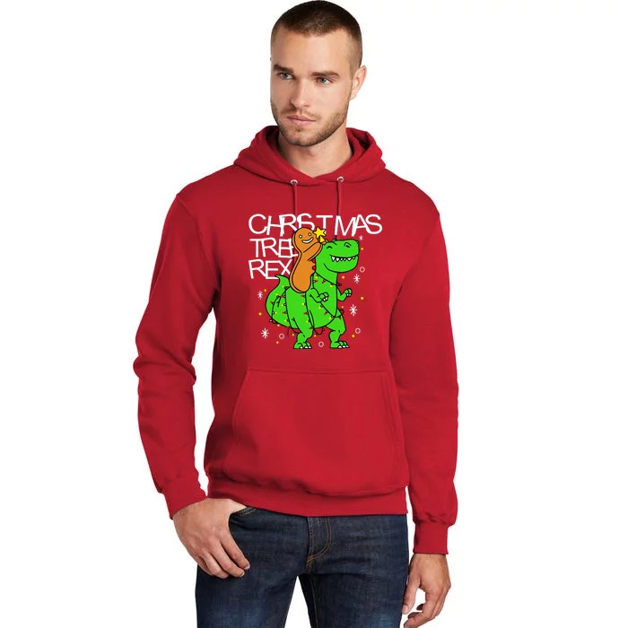 Christmas Tree Rex TRex Gingerbread Man Funny Tall Hoodie