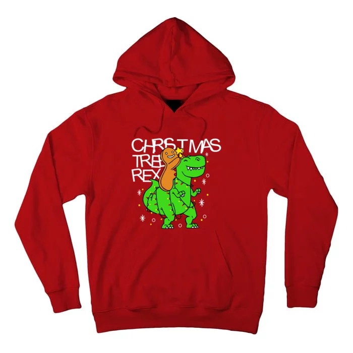 Christmas Tree Rex TRex Gingerbread Man Funny Tall Hoodie