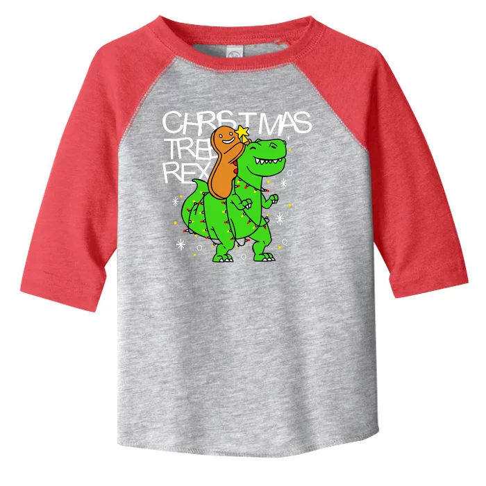 Christmas Tree Rex TRex Gingerbread Man Funny Toddler Fine Jersey T-Shirt