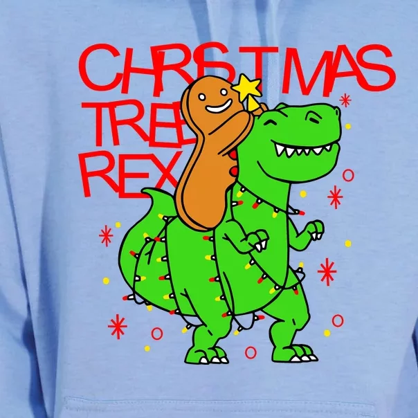 Christmas Tree Rex TRex Gingerbread Man Funny Unisex Surf Hoodie