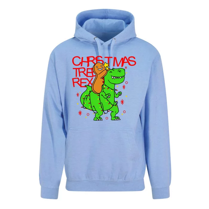 Christmas Tree Rex TRex Gingerbread Man Funny Unisex Surf Hoodie