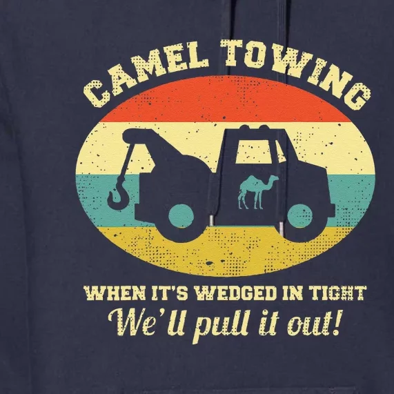 Camel Towing Retro Adult Humor Saying Funny Halloween Gift Premium Hoodie