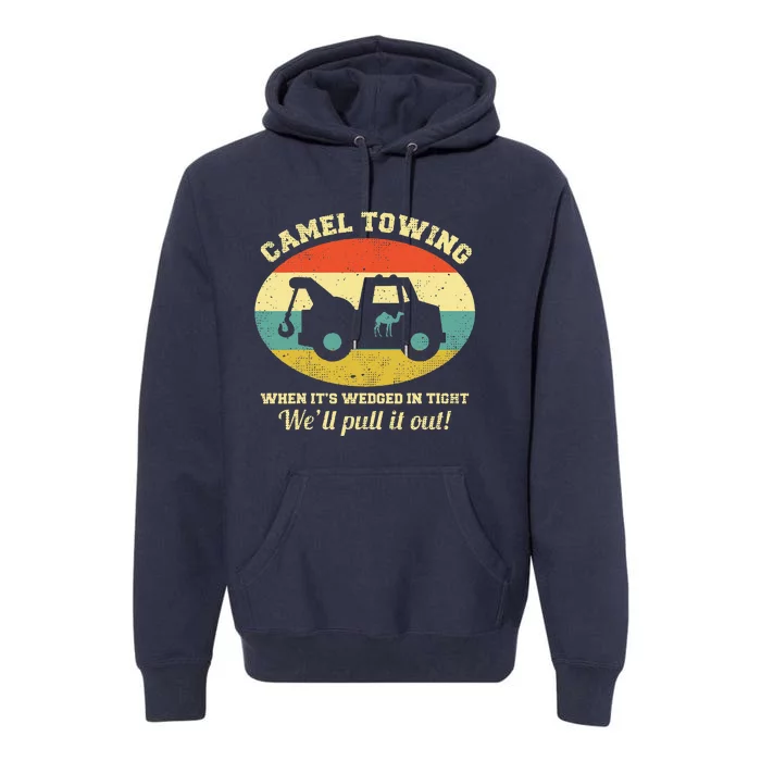 Camel Towing Retro Adult Humor Saying Funny Halloween Gift Premium Hoodie