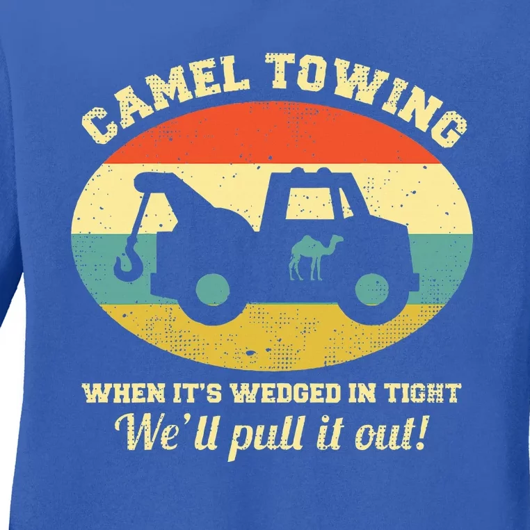 Camel Towing Retro Adult Humor Saying Funny Halloween Gift Ladies Long Sleeve Shirt