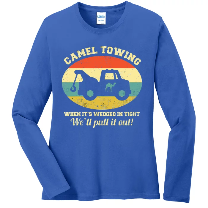 Camel Towing Retro Adult Humor Saying Funny Halloween Gift Ladies Long Sleeve Shirt