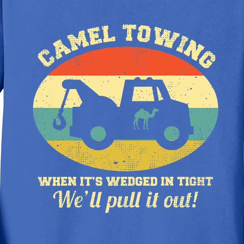 Camel Towing Retro Adult Humor Saying Funny Halloween Gift Kids Long Sleeve Shirt