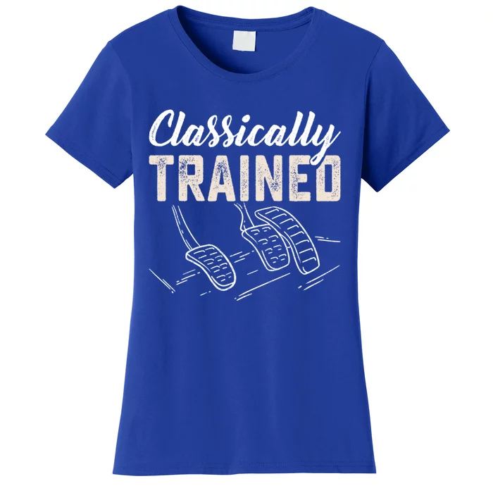 Classically Trained Retro Racing Three Pedals Ual Car Guy Cute Gift Women's T-Shirt