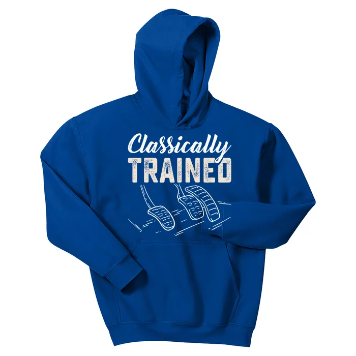 Classically Trained Retro Racing Three Pedals Ual Car Guy Cute Gift Kids Hoodie