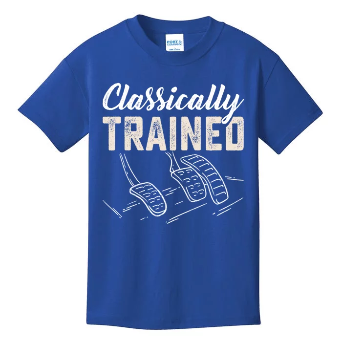 Classically Trained Retro Racing Three Pedals Ual Car Guy Cute Gift Kids T-Shirt