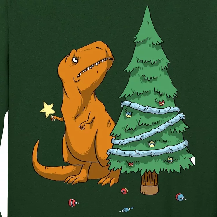 Cute T Rex Christmas Tree Long Sleeve Shirt