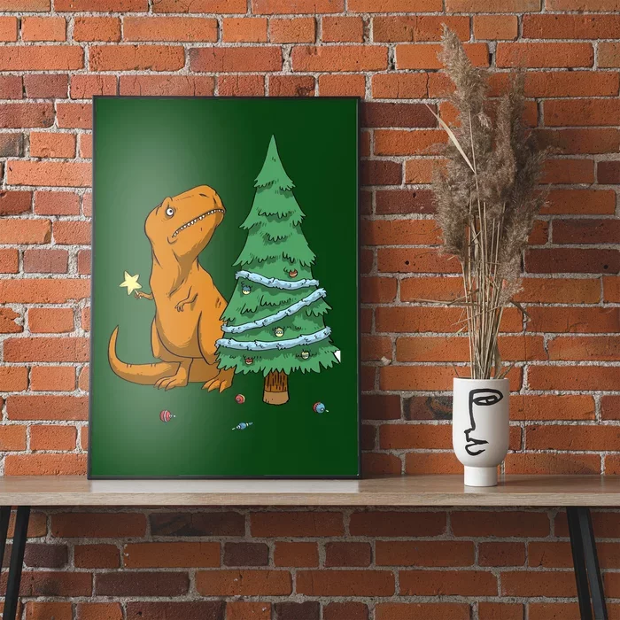 Cute T Rex Christmas Tree Poster